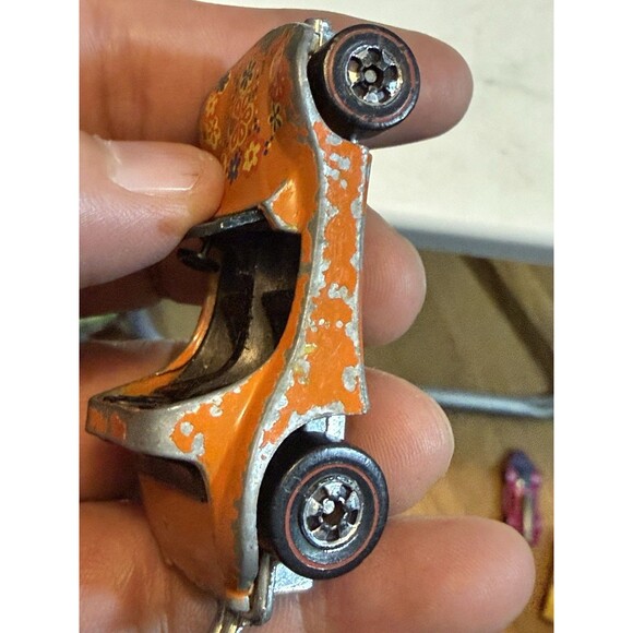 1969 MATTEL HOT WHEELS REDLINES DUNE DADDY in ORANGE Hong Kong Red Line Tires - Picture 5 of 10